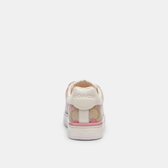 NWT Coach Outlet Clip Low Top Sneaker In Signature Canvas With Hearts - Picture 4 of 7